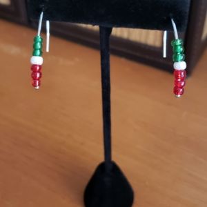 Glass Beaded Christmas Earrings